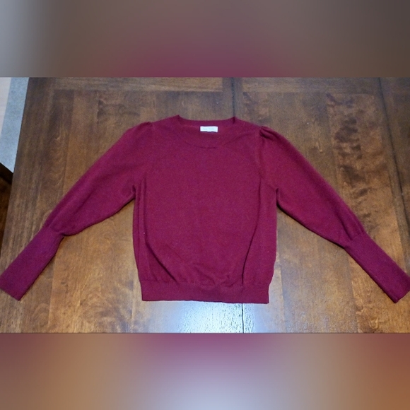 Crimson Puff Sleeve Sweater - Picture 1 of 4